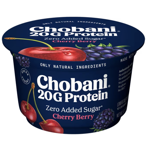 Chobani 20G Protein Low-Fat Greek Yogurt Cherry Berry, 6.7oz