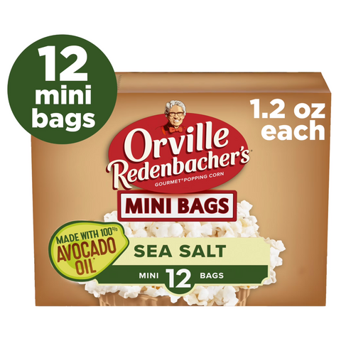 Orville Redenbacher’s Popcorn, Sea Salt Popcorn With Avocado Oil, 1.2 oz., 12 Ct