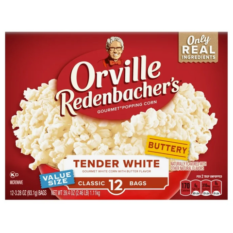 Orville Redenbacher’s Popcorn Value Size, White Corn, 3.28 oz., 12 Ct