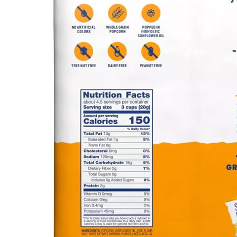 SkinnyPop Popcorn, Cheddar, 4.4oz