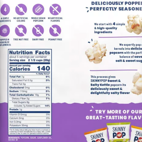 SkinnyPop Popcorn, Sweet & Salty, 5.3oz
