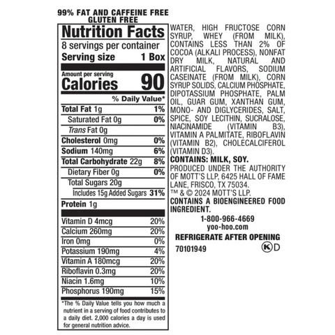 Yoo-Hoo Chocolate Drink, 6.5 Fl. Oz., 8 Count