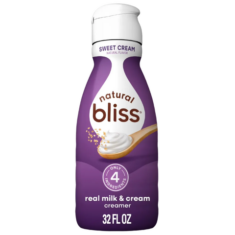 Natural Bliss Milk and Sweet Cream, Liquid Dairy Coffee Creamer, 32 fl oz