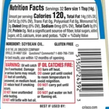 Crisco Pure Vegetable Cooking Oil, 16 fl oz