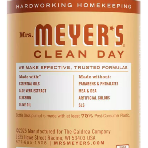 Mrs. Meyer's Clean Day Liquid Hand Soap, Oat Blossom, 12.5 fl oz