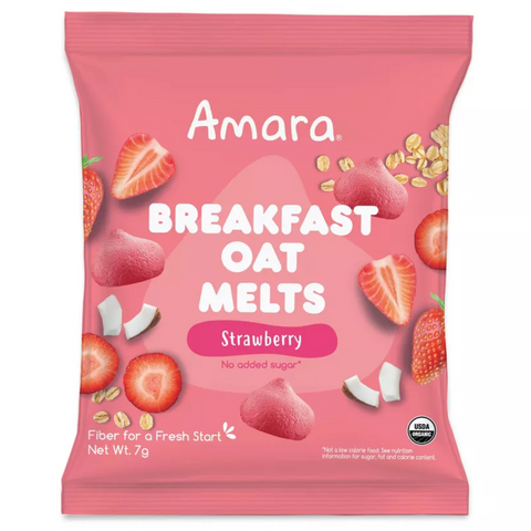Amara Organic Breakfast Oat Melts Strawberry Baby Snack, 7g