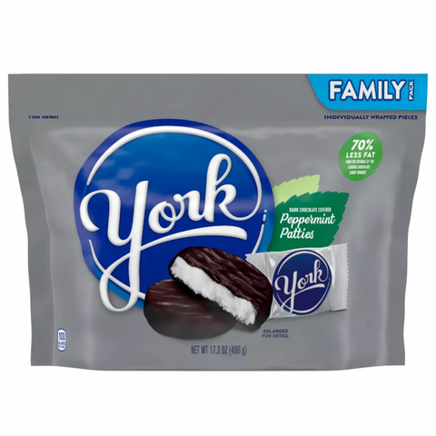 York Dark Chocolate Peppermint Patties Candy, Family Size, 17.3oz