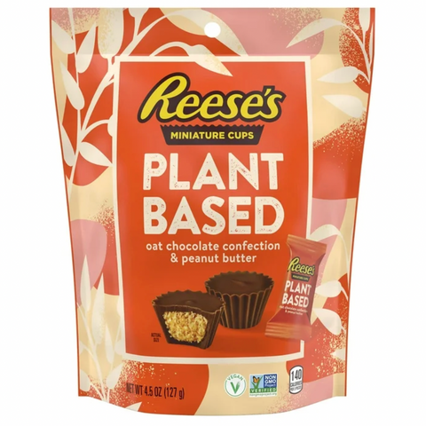 Reese's Miniatures Vegan Plant Based Oat Chocolate Confection Peanut Butter Cups Candy, 4.5 oz