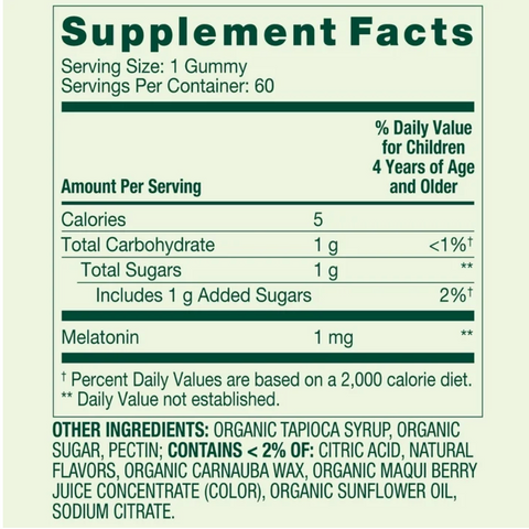 Spring Valley Kids Melatonin Dietary Supplement Gummies, Raspberry, 1 mg, 60 Count