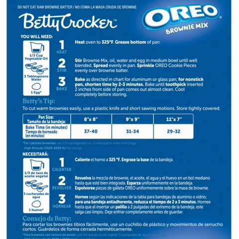 Betty Crocker OREO Brownie Mix, Topped With OREO Cookie Pieces, 13.6 oz