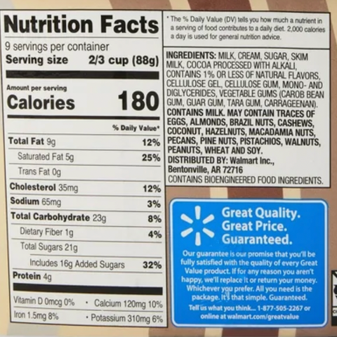 Great Value Chocolate Ice Cream, 48 fl oz