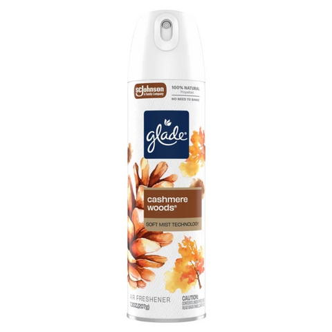 Glade® Odor Fighting Soft Mist Air Freshener Room Spray, Cashmere Woods®, 7.3oz.