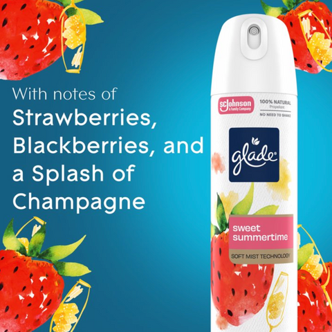 Glade® Odor Fighting Soft Mist Air Freshener Room Spray, Sweet Summertime, 7.3oz.