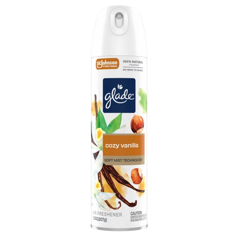 Glade® Odor Fighting Soft Mist Air Freshener Room Spray, Cozy Vanilla, 7.3oz.