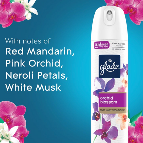 Glade® Odor Fighting Soft Mist Air Freshener Room Spray, Orchid Blossom, 7.3oz.