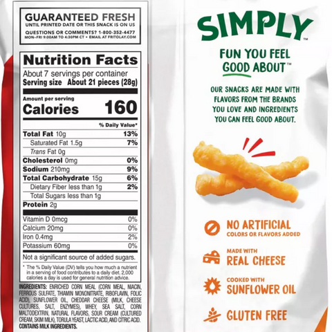 Simply Cheetos White Cheddar Crunchy Cheese Flavored Snacks, 6.5 oz