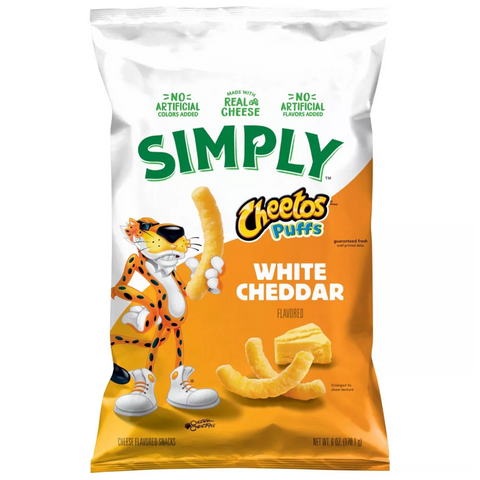 Simply Cheetos Puffs Cheese Flavored Snacks, White Cheddar, 6 Oz