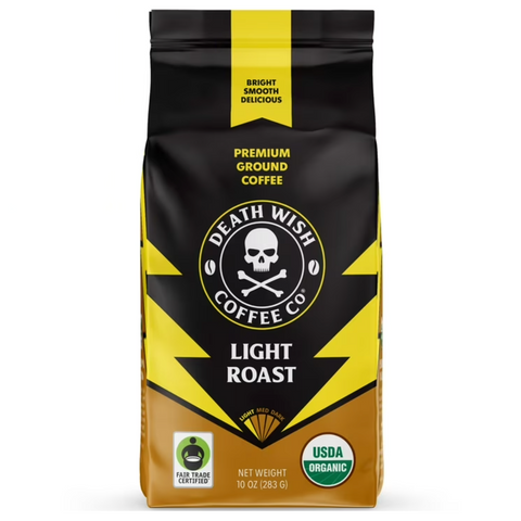 Death Wish Coffee Organic and Fair Trade, Light Roast, Ground Coffee, 10oz