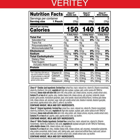 Cheez-It Variety Pack Baked Snack Crackers, Lunch Snacks, 10 Count