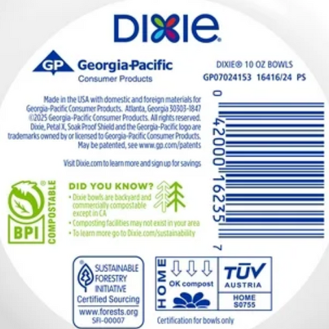 Dixie Disposable Paper Bowls, 10 oz, Multi-Color, 35 Count