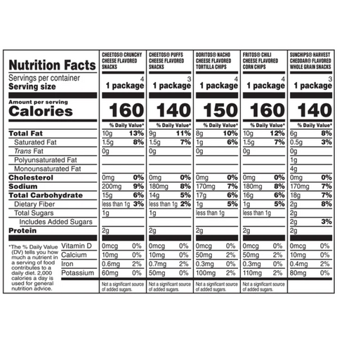 Frito Lay Variety Pack, Cheesy Mix, 18 Ct