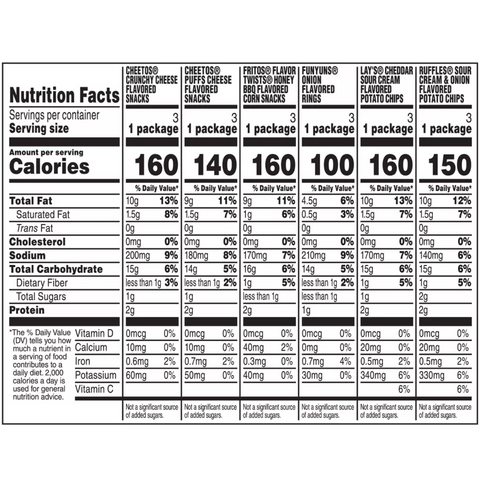 Frito Lay Variety Pack, Family Fun Mix, 18 Ct