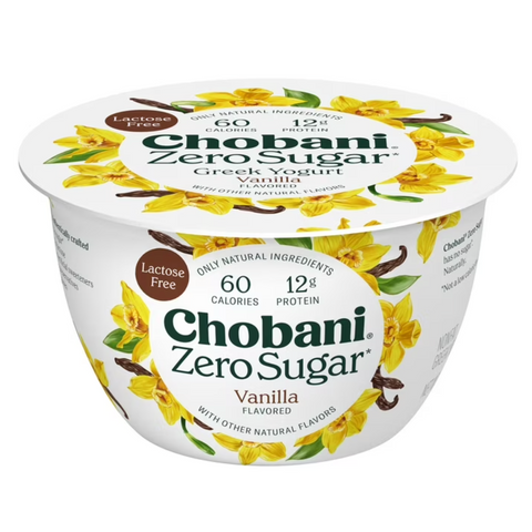 Chobani Zero Sugar Non-Fat Greek Yogurt Vanilla, 5.3 oz