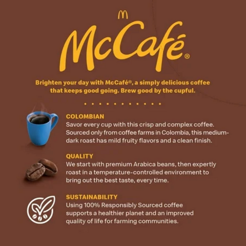 McCafe, Colombian Medium-Dark Roast K-Cup Coffee Pods, 24 Count