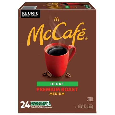 McCafe, Decaf Premium Medium Roast K-Cup Coffee Pods, 24 Count