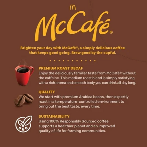 McCafe, Decaf Premium Medium Roast K-Cup Coffee Pods, 24 Count