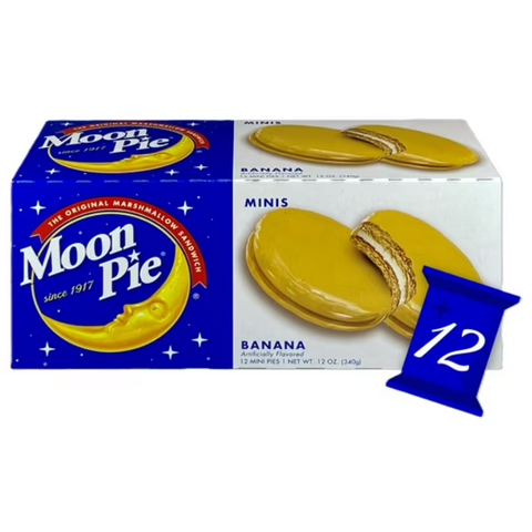 MoonPie Mini Banana Marshmallow Cookie Sandwiches, 12 oz, 12 Count