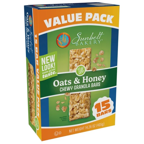 Sunbelt Bakery Chewy Granola Bars, Oats & Honey, 15 Count