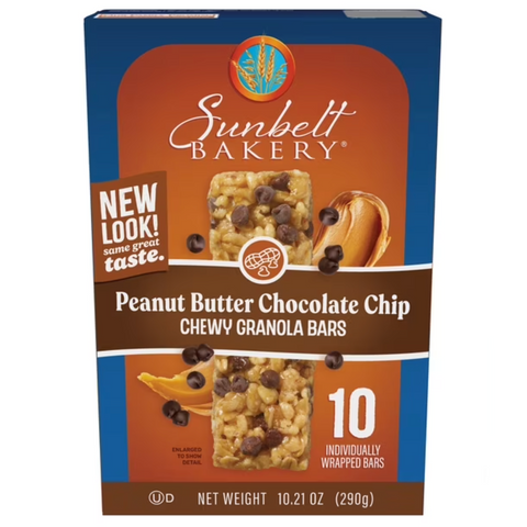 Sunbelt Bakery Peanut Butter Chocolate Chip Granola Bars, 10.21 oz, 10 Count