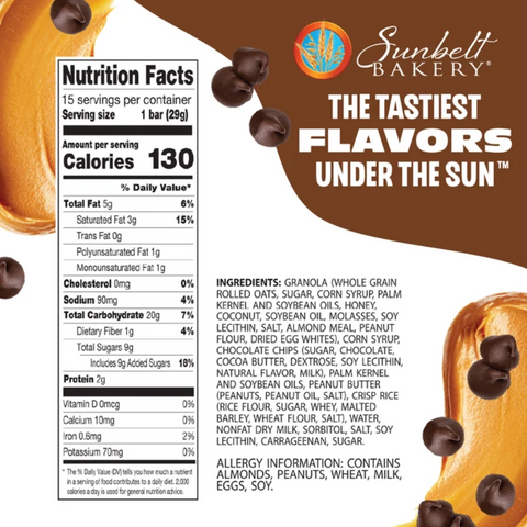 Sunbelt Bakery Peanut Butter Chocolate Chip Chewy Granola Bars, 15 Count