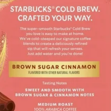 Starbucks Cold Brew Coffee, Brown Sugar Cinnamon, 32 oz