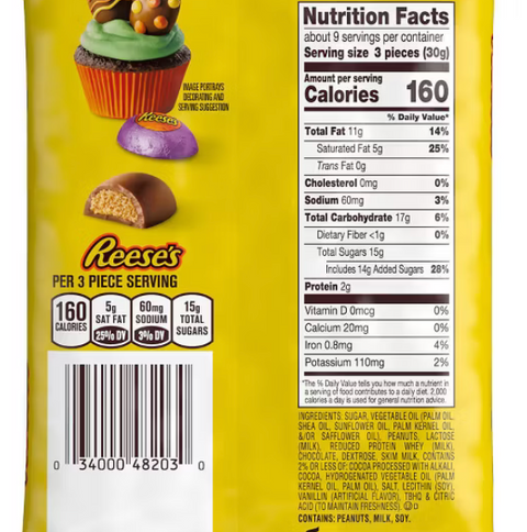 Reese's Milk Chocolate Peanut Butter Crème Eggs Easter Candy, 9.1oz
