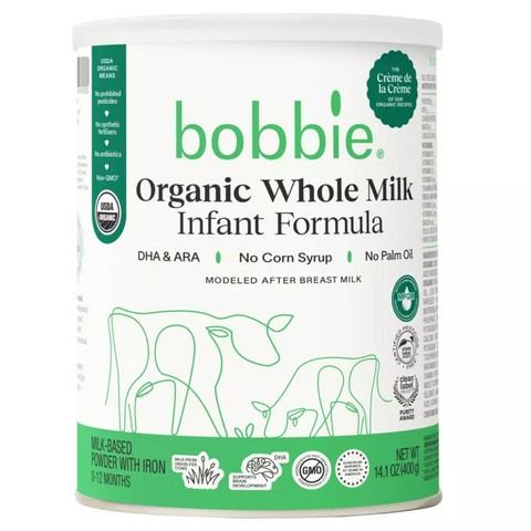 Bobbie Organic Whole Milk Formula, 14.1oz