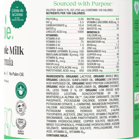 Bobbie Organic Whole Milk Formula, 14.1oz