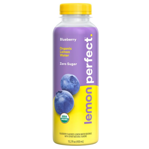 Lemon Perfect Blueberry, Hydrating Flavored Lemon Water, Zero Sugar, 15.2 fl oz