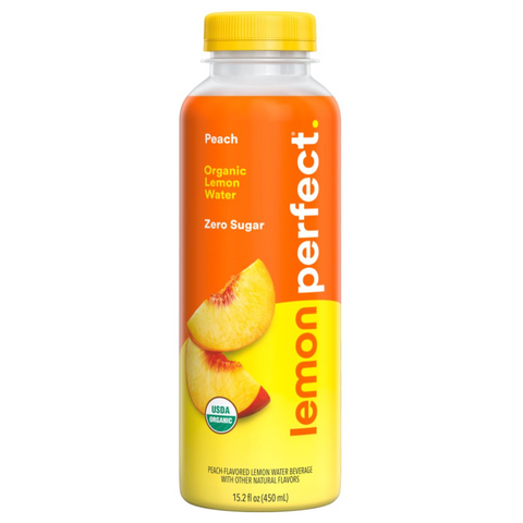 Lemon Perfect Peach, Hydrating Flavored Lemon Water, Zero Sugar, 15.2 fl oz