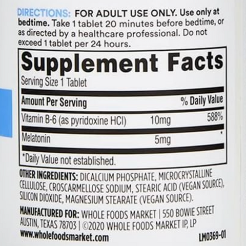 365 by Whole Foods Market, Melatonin 5mg, 60 Count