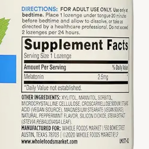 365 by Whole Foods Market, Melatonin 2.5mg, 120 Count