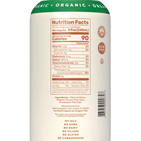 MALK Organics Original Oat Milk, 28 fl oz
