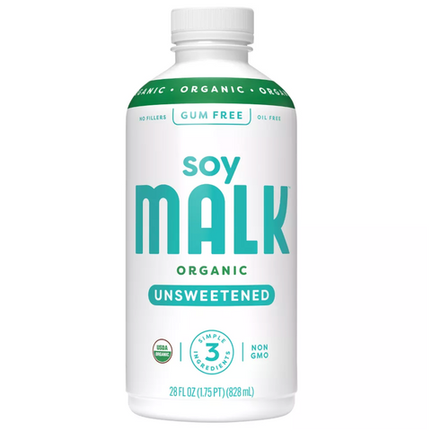 MALK Organics Unsweetened Soy Milk, 28 fl oz
