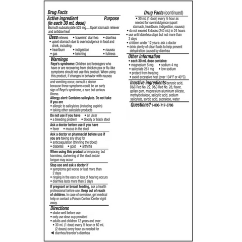 Pepto Bismol Liquid, Upset Stomach Relief, Stomach Relief, Anti-Diarrheal, 8 Fl oz