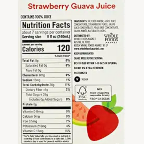 365 Strawberry Guava Juice, 52 Fl Oz