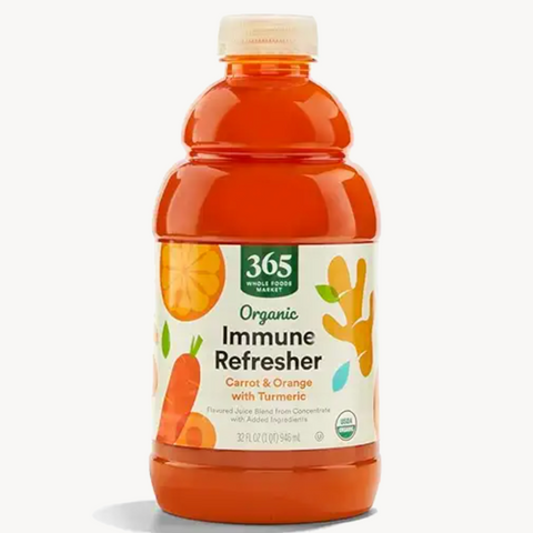 365 Organic Carrot and Orange Juice with Turmeric, Immune Refresher, 32 Fl Oz