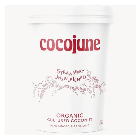 Cocojune Yogurt Coconut Cultures Unsweetened Strawberry Organic, 16 oz