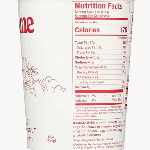 Cocojune Yogurt Coconut Cultures Unsweetened Strawberry Organic, 16 oz