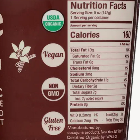 Cocojune Organic Yogurt Coconut Protein Vanilla Cinnamon, 5 oz